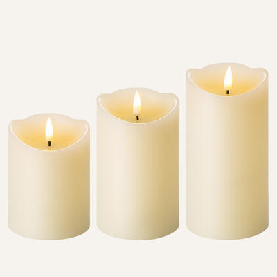 D8cm 3 flameless led wax candles