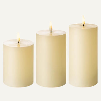 D7.5 flickering flameless wax pillar candle