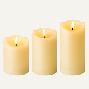 D8cm flameless wax candles Set Of 3