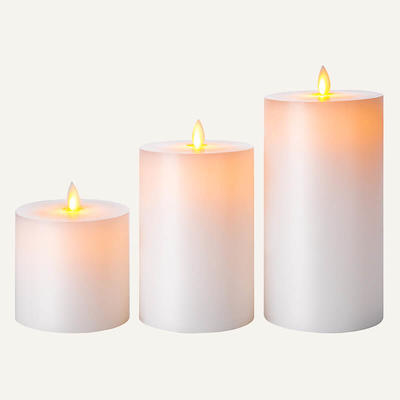 D10cm remote control Real Wax Led Candle Set Of 3