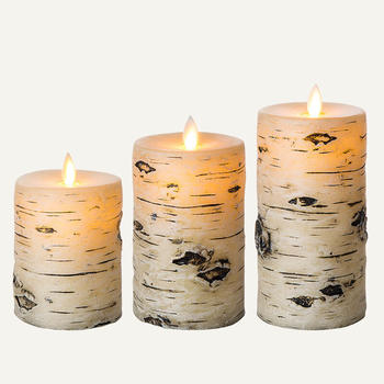 Rustic Real Wax Led Candle Set Of 3