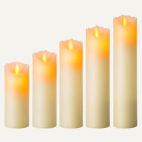 D5cm Real Wax Led Candle Set Of 5